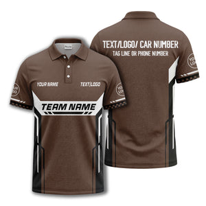 customizable team name geometric stripes polo shirt for men