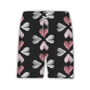 Elegant Bows and Hearts Hawaiian Shirt with Floral Branches in Dusty Rose