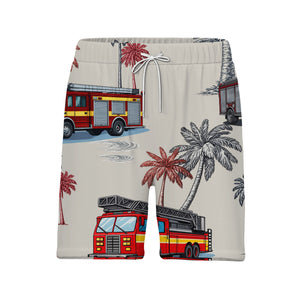 Fire Engine Surf Splash Tropical Aloha Button Down Shirt Hawaiian Shirt