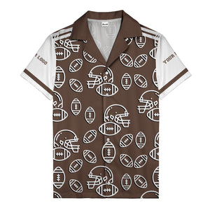 football helmets & balls repeat hawaiian shirt for men
