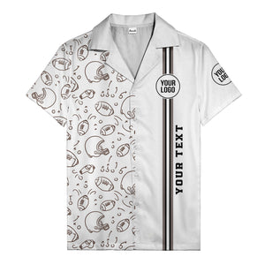 football helmets play diagrams cartoon sports hawaiian shirt for men