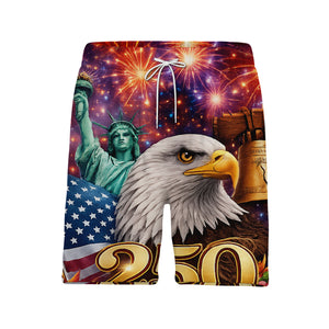 Freedom Floral Hawaiian Shirt - Statue of Liberty Eagle & Hibiscus 4th of July Print