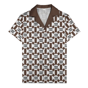 geometric grid logo repeat pattern modern graphic hawaiian shirt