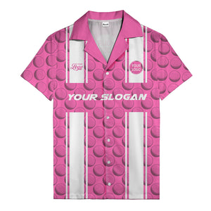 golf ball & white stripe repeat hawaiian shirt for golfers
