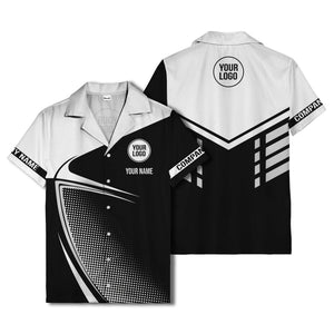 golf club silhouette & dot geometric hawaiian shirt for men