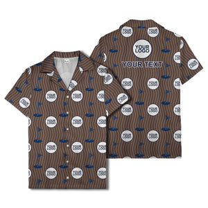 golf flag & custom logo repeat hawaiian shirt for men