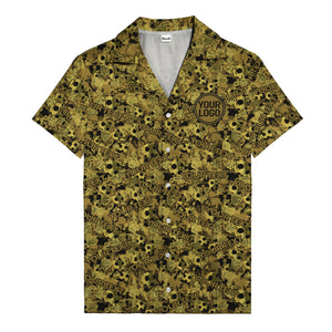 hexagon dot repeating custom text abstract geometric hawaiian shirt