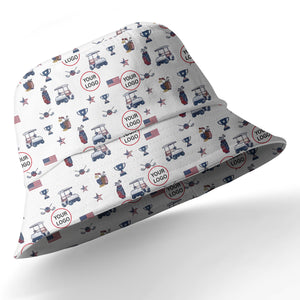 illustrated golf cart trophy flag hawaiian shirt for men