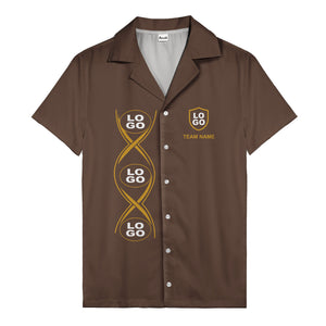infinity symbol & shield crest black gold hawaiian shirt for men