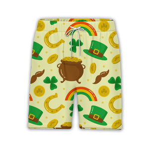Irish Gnome Hawaiian Shirt with Bearded Characters Shamrocks and Beer Mugs