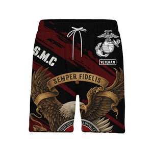 Marine Corps Eagle Hawaiian Shirt - USMC Veteran Badge Globe & Anchor Pride