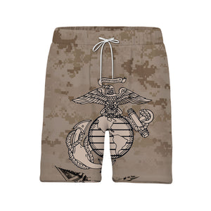 Marine Corps Veteran Camo Hawaiian Shirt - Eagle Globe Anchor Patriotic Design