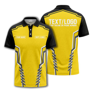 monochrome geometric lines custom name logo polo shirt for departments