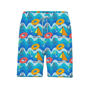 Nautical Anchor & Lifebuoy Hawaiian Shirt – Sailboat and Cocktail Vibes