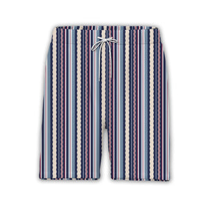 Nautical Vertical Stripe Hawaiian Shirt Preppy Classic Style