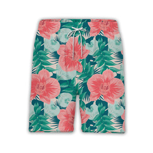 Pale Beige Cream Orchid Hawaiian Shirt with Elegant Palm and Monstera Leaves