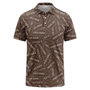 repeat your logo on black ground custom polo shirt