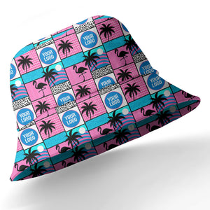 retro pink flamingos & palm trees 1980s hawaiian shirt