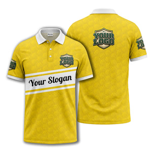 shield logo stars hexagon pattern polo shirt for men