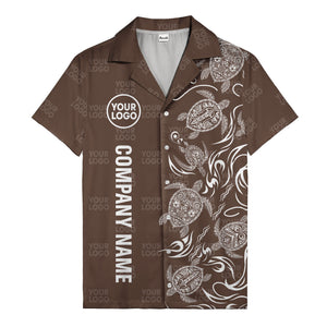 tribal black sea turtles riding waves hawaiian shirt