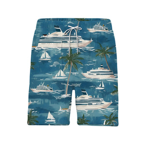 Tropical Cruise Ship & Yacht Hawaiian Shirt – Palm Trees and Ocean Waves