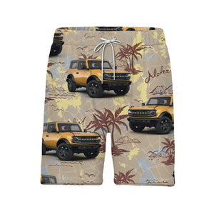 Vintage Bronco Off-Roader & Palm Wave Tropical Hawaiian Shirt For Men