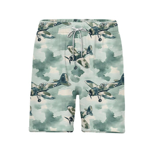 Vintage WWII Propeller Plane Camo Military Hawaiian Shirt – Aviation Print