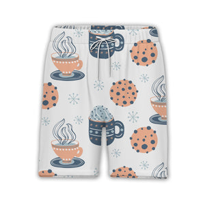 Warm Cocoa Mug Hawaiian Shirt with Cookies and Whipped Cream Design
