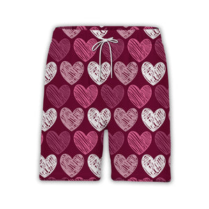 Watercolor Hearts Hawaiian Shirt with Polka Dots Gems and Cookie Shapes