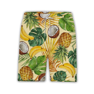 Watercolor Pineapple Hawaiian Shirt with Bananas and Coconuts
