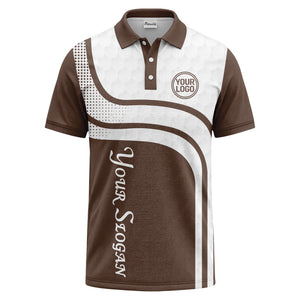 wave hexagon graphic golf polo shirt with custom logo