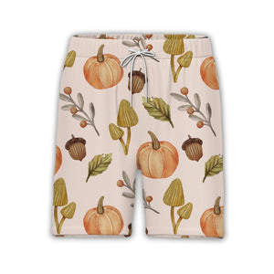 Whimsical Autumn Mushroom and Pumpkin Hawaiian Shirt Watercolor