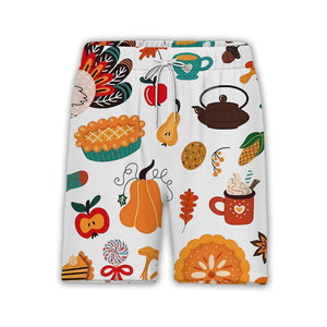 Whimsical Thanksgiving Hawaiian Shirt with Pilgrim Turkeys and Pumpkin Pies