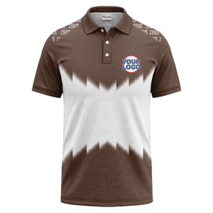 zigzag gradient custom logo polo shirt for men