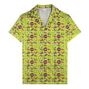 american flag eagle golf cart trophy hawaiian shirt for men