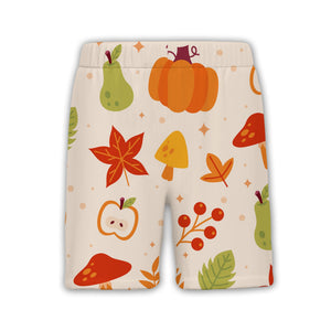 Autumn Harvest Hawaiian Shirt with Pumpkins Mushrooms and Maple Leaves