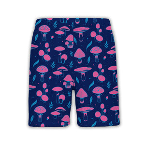 Black Psychedelic Neon Mushroom Hawaiian Shirt with Vibrant Trippy Colors