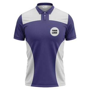 black white contrast panel customizable logo polo shirt for men