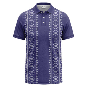 black white fish symbol repeat pattern golf polo shirt