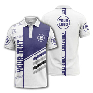 bold geometric stripes & custom text placeholder modern polo shirt
