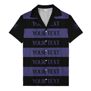 bold horizontal stripes customizable text hawaiian shirt for men