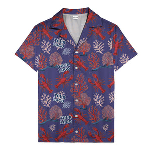 coral reef lobsters & watercolor logo repeat hawaiian shirt