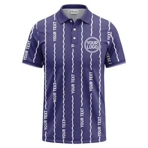 custom logo circle & wavy lines personalized polo shirt