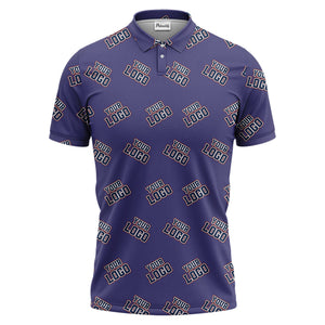 repeating custom logo illustration polo shirt for personalized hawaiian style