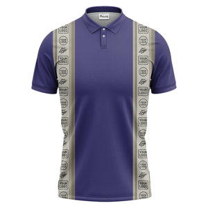 custom logo vertical stripe polo shirt for men - professional branding
