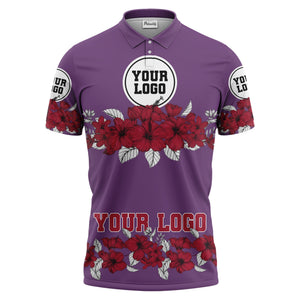 hibiscus floral polo shirt hawaiian shirt