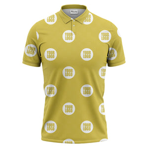 custom logo repeating polo shirt hawaiian shirt