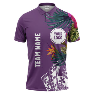 tropical floral team polo shirt hawaiian shirt