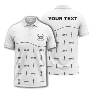 customizable monochrome logo repeat graphic polo shirt for professionals