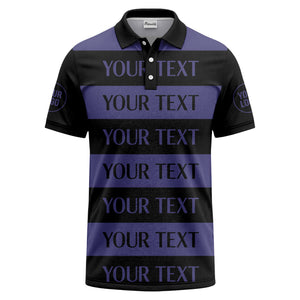 customizable text on bold horizontal stripes polo shirt